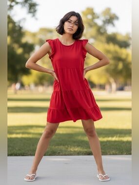 Elegant Red Sleeveless Dress